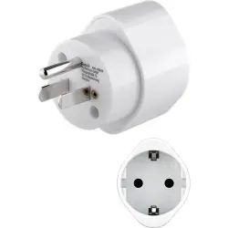 Mains adapter Europe > North America/Japan, 3-pole, white