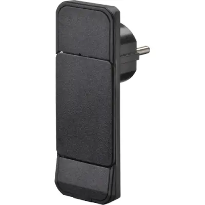 Flat mains plug, black, 16 A - 1