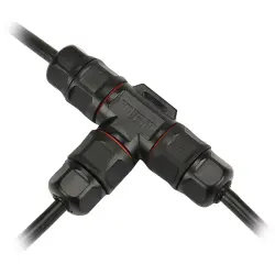 T connector, 3 pole, T-shape, 0.5-2.5 mm², cable Ø 6 to 10 mm, IP68, WPT-0303M20