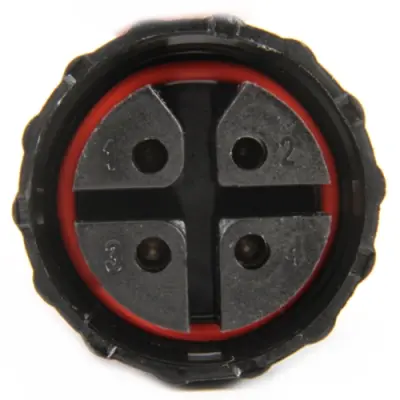Jack, 4 pole, cable assembly, screw connection, 0.5-2.5 mm², black, WPF-0400M25 - 1