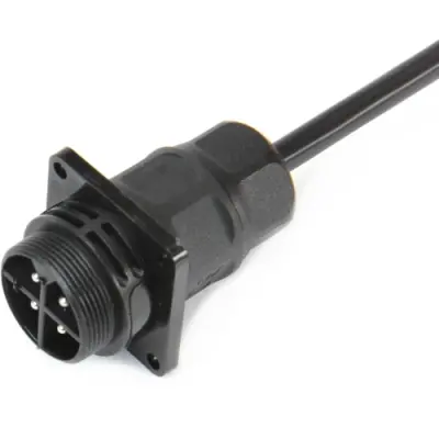 Plug, 4 pole, cable assembly, screw connection, 0.5-2.5 mm², black, WPP-0400M25 - 1