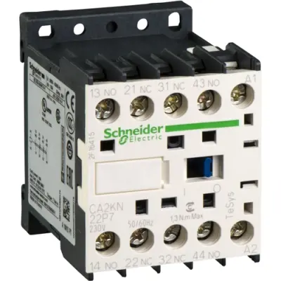 Auxiliary contactor, 4 pole, 10 A, 2 Form A (N/O) + 2 Form B (N/C), coil 230 VAC, screw connection, CA2KN22P7 - 1