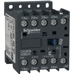 Auxiliary contactor, 4 pole, 10 A, 4 Form A (N/O), coil 24 VDC, screw connection, CA3KN40BD3