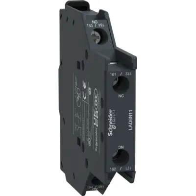 Auxiliary switch block, 2 pole, 10 A, 690 V, 1 Form A (N/O) + 1 Form B (N/C), screw connection, LAD8N11 - 1