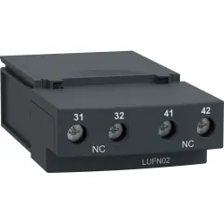 Auxiliary switch module, 2 pole, 5 A, 1 Form A (N/O) + 1 Form B (N/C), screw connection, LUFN11