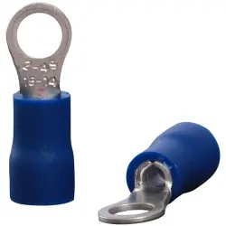 Insulated ring cable lug, 1.5-2.5 mm², 4.3 mm, M4, blue, 22C446, package with 100 pieces