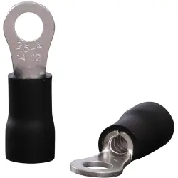 Insulated ring cable lug, 2.5-4.0 mm², 4.3 mm, M4, black, 22C451, package with 100 pieces