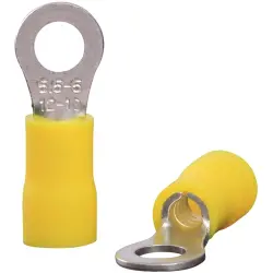 Insulated ring cable lug, 4.0-6.0 mm², 5.3 mm, M5, yellow, 22C457, package with 100 pieces