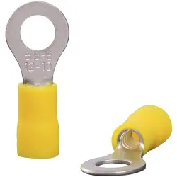 Insulated ring cable lug, 4.0-6.0 mm², 6.5 mm, M6, yellow, 22C458, package with 100 pieces