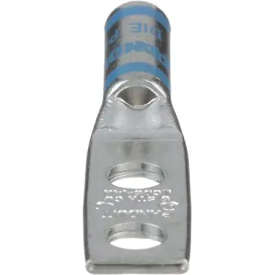 Uninsulated tube cable lug, AWG 6, 6.86 mm, 1/4, silver, LCD6-14A-L - 1