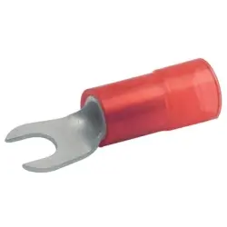Insulated forked cable lug, 10 mm², 5.3 mm, M5, red, 652C5