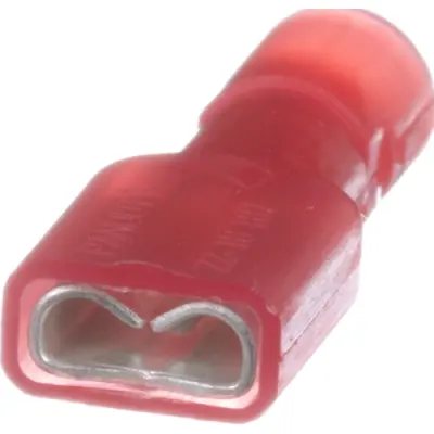Insulated flat plug sleeve, 4.8 x 0.5 mm, 0.5 to 1.0 mm², AWG 22 to 18, nylon, red, DNF18-188FIB-M - 1