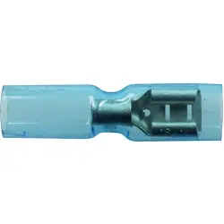 Insulated flat plug sleeve, 6.3 x 0.8 mm, 1.5 to 2.5 mm², AWG 16 to 14, brass, blue, 7934200502