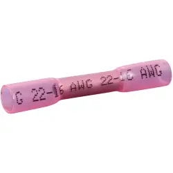 Butt connector kit with heat shrink insulation, 0.5-1.5 mm², AWG 22 to 16, red, 36 mm, 22C467, package with 150 pieces