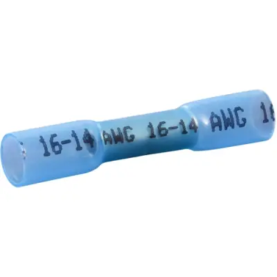 Butt connector kit with heat shrink insulation, 1.5-2.5 mm², AWG 16 to 14, blue, 37 mm, 22C466, package with 150 pieces - 1