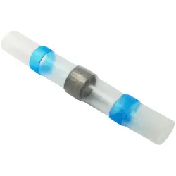Solder connector with heat shrink insulation, 1.5-2.5 mm², AWG 16 to 14, blue, 40 mm, 2011C400, package with 15 pieces