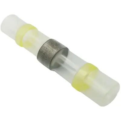 Solder connector with heat shrink insulation, 4.0-6.0 mm², AWG 12 to 10, yellow, 40 mm, 2011C401, package with 10 pieces - 1