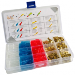Cable connector assortment, flat receptacles/faston plugs/insulating sleeves, 320 pieces, N1809C019