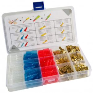 Cable connector assortment, flat receptacles/faston plugs/insulating sleeves, 320 pieces, N1809C019 - 1