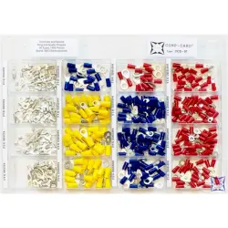 Cable connector assortment, ring cable lugs/fork cable lugs, 405 pieces, CCS-01