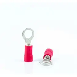 Insulated ring cable lug, 0.5-1.5 mm², AWG 22 to 16, 8.4 mm, red, BYB-4-07F5005