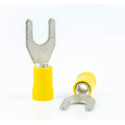 Insulated forked cable lug, 4.0-6.0 mm², AWG 12 to 10, yellow, BYB-4-07F5031 - 1