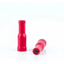 Insulated round plug sleeve, 4.00 mm, 0.5 to 1.5 mm², AWG 22 to 16, brass, tin-plated, red, BYB-4-07F5036