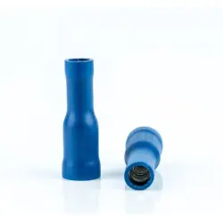 Insulated round plug sleeve, 4.00 mm, 1.5 to 2.5 mm², AWG 16 to 14, brass, tin-plated, blue, BYB-4-07F5037