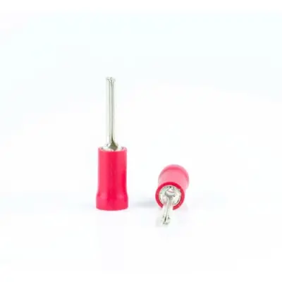 Insulated pin cable lug, 0.5-1.5 mm², AWG 22 to 16, red, BYB-4-07F5076 - 1