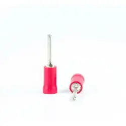 Insulated pin cable lug, 0.5-1.5 mm², AWG 22 to 16, red, BYB-4-07F5076