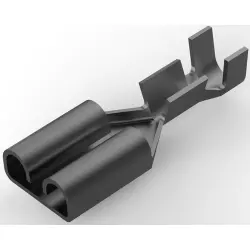 Uninsulated flat plug sleeve, 6.35 x 0.81 mm, 0.51 to 1.65 mm², AWG 20 to 15, brass, tin-plated, 5-160558-2