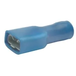 Insulated flat plug sleeve, 4.8 x 0.5 mm, 1.5 to 2.5 mm², AWG 16 to 14, brass, tin-plated, blue, 8302V