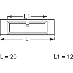 Butt connectorwith insulation, 0.34-0.5 mm², AWG 24 to 22, yellow, 20 mm, 3734