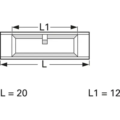 Butt connectorwith insulation, 0.34-0.5 mm², AWG 24 to 22, yellow, 20 mm, 3734 - 1