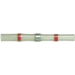 Butt connector with heat shrink insulation, 0.8-2.0 mm², AWG 18 to 14, transparent red, 42 mm, 470037-000