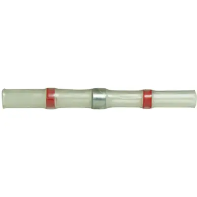 Butt connector with heat shrink insulation, 0.8-2.0 mm², AWG 18 to 14, transparent red, 42 mm, 470037-000 - 1