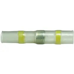 Butt connector with heat shrink insulation, 4.0-6.0 mm², AWG 12 to 10, transparent yellow, 42 mm, 691091-000