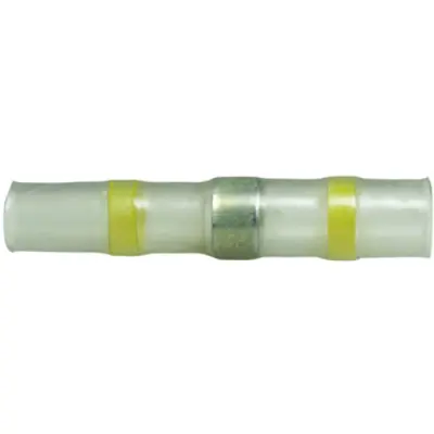 Butt connector with heat shrink insulation, 4.0-6.0 mm², AWG 12 to 10, transparent yellow, 42 mm, 691091-000 - 1