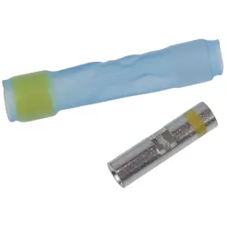 Butt connector with heat shrink insulation, 0.2-0.6 mm², AWG 20 to 16, transparent red, 29.3 mm, 695054-000
