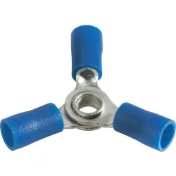 Insulated 3-fold cable lug, 1.5-2.5 mm², AWG 16 to 14, 4 mm, M4, blue, 3631A3