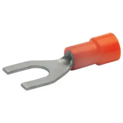 Insulated forked cable lug, 0.5-1.0 mm², AWG 20 to 18, 3.2 mm, M3, red, 620C3
