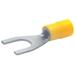 Insulated forked cable lug, 4.0-6.0 mm², AWG 12 to 10, 8.4 mm, M8, yellow, 650C8