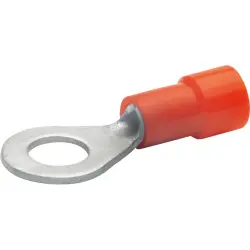 Insulated ring cable lug, 0.5-1.0 mm², AWG 20 to 18, 3.7 mm, red, 62035