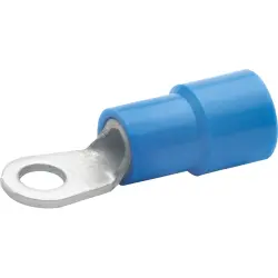 Insulated ring cable lug, 1.5-2.5 mm², AWG 16 to 14, 3.7 mm, blue, 63035