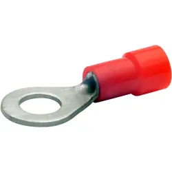 Insulated ring cable lug, 0.5-1.0 mm², AWG 20 to 18, 3.2 mm, M3, red, 6203