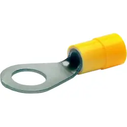 Insulated ring cable lug, 4.0-6.0 mm², AWG 12 to 10, 6.5 mm, M6, yellow, 6506