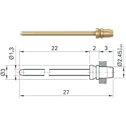 1.3 mm plug pin, S1.3-22