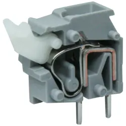PCB terminal, 1 pole, pitch 5 mm, AWG 28-12, 24 A, cage clamp, gray, 255-401