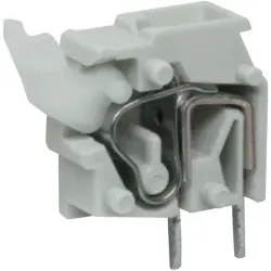 PCB terminal, 1 pole, pitch 5 mm, AWG 28-12, 24 A, cage clamp, light gray, 255-743