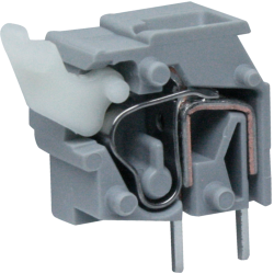 PCB terminal, 1 pole, pitch 7.5 mm, AWG 28-12, 24 A, cage clamp, gray, 255-501